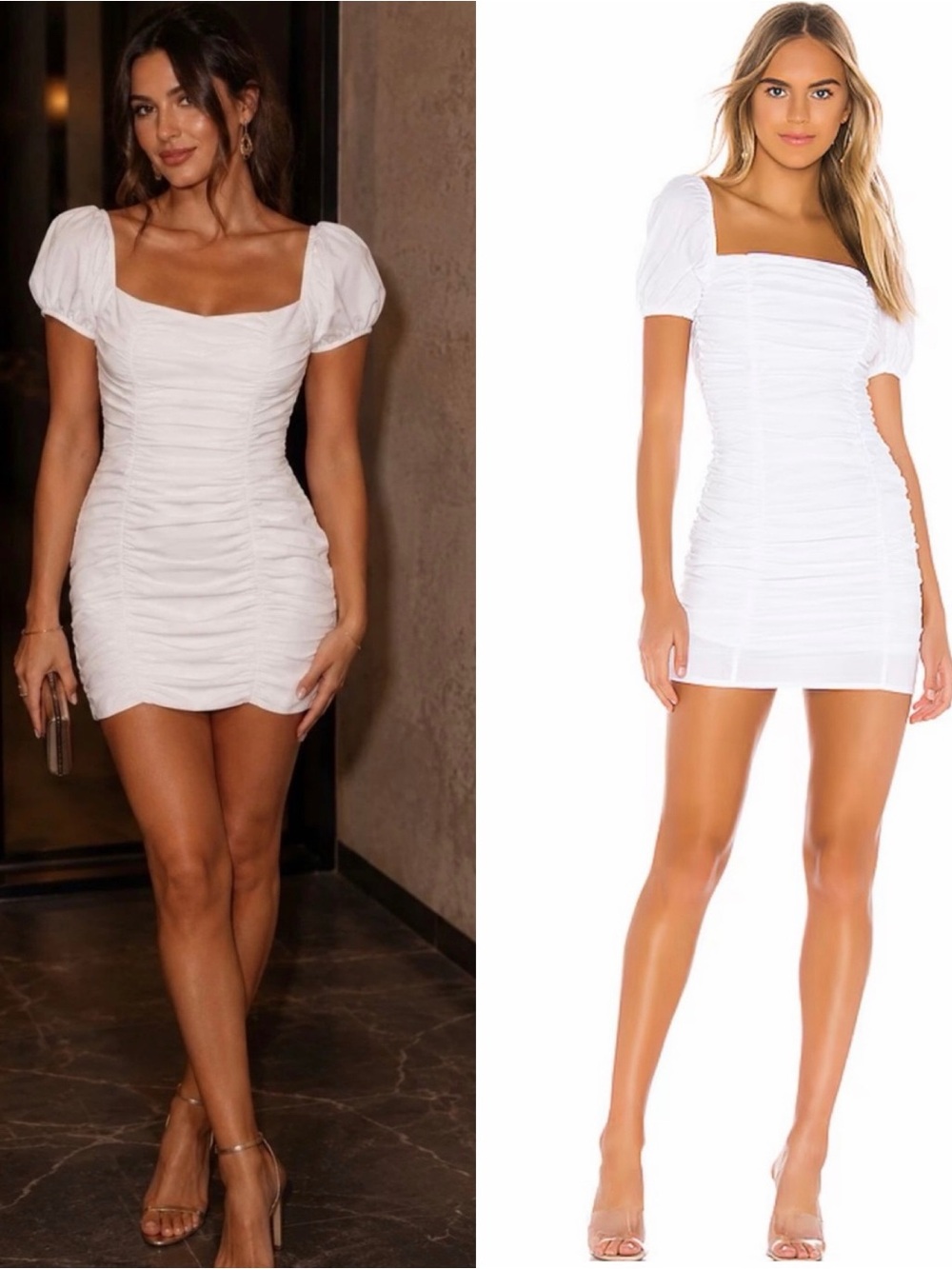 superdown Rumor Ruched Mini Dress White Size XS